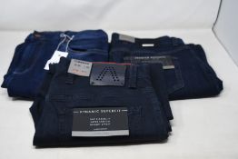Three pairs of Alberto jeans (W32/L32).
