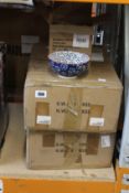 Twelve boxes of four Maxwell & Williams Boho Bowls - Kiraku Blue 15cm.