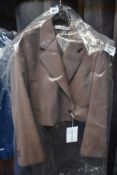 An as new Acne Studios cropped suit jacket/blazer in brown (Size 36).
