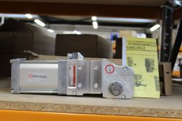 An as new Destaco pneumatic power clamp (REF: 82M-3E230063L8, box damaged).