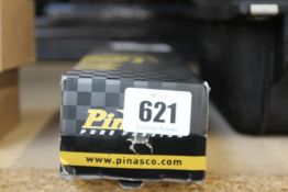 A boxed as new Pinasco Vespa Faro Basso rear shock, adjustable hydraulic (REF: 25441009).