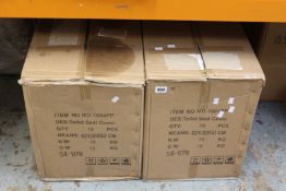 Twenty boxed as new white toilet seats and covers.