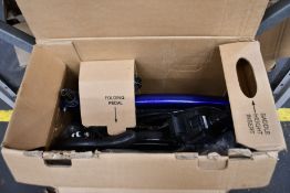 A pre-owned Brompton folding electric bike in Blue, battery/battery pack not included (NOTE: Model