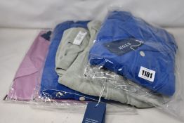 Three as new Eton towelling shirts (2 x M, 1 x XL) and an Eton T-shirt (S).