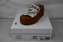 A pair of as new Chloe Woody wedge espadrilles (EU 39).