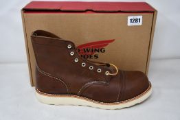 A pair of as new Red Wing Shoes Iron Ranger boots (UK 10).