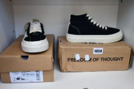 Two pairs of S.W.C. Stepney Workers Club sneakers; Dellow Shroom Hands and Varden (Both UK 6).