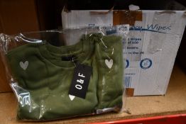 Ten as new Olive & Frank heart embroidered sweatshirts (All XS - RRP £55 each).