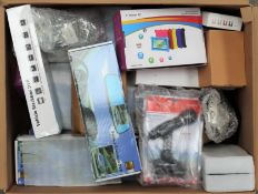 COLLECTION ONLY: A quantity of assorted as new electrical items (All items sold as seen) (One box).