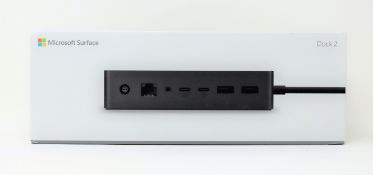 A boxed as new Microsoft Surface Dock 2 (P/N:1GK-00002) (Box sealed, some damage to box).