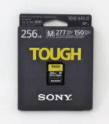 Two boxed as new Sony Tough M Series 256GB SDXC UHS-II Memory Cards (SF-M256T/T1) (Boxes sealed).