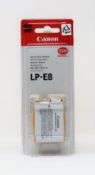 Ten boxed as new Canon LP-E8 Battery Packs (Boxes sealed).