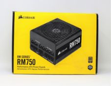 A boxed as new Corsair RM750 750W 80 PLUS Gold Fully Modular ATX Power Supply (P/N: CP-9020195-UK).