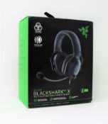 A boxed as new Razer BlackShark V2 X Black Gaming Headset (Box sealed, damage to box).