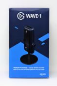 A boxed as new Elgato Wave 1 USB Condenser Microphone in Black (Box sealed).