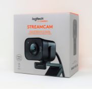 A boxed as new Logitech StreamCam 1080P 60fps USB-C Webcam in Graphite (Box sealed).