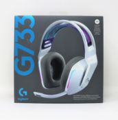 A boxed as new Logitech G733 Wireless RGB Gaming Headset in White (Box sealed).