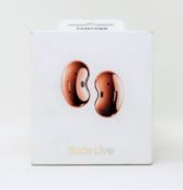 A boxed as new pair of Samsung Galaxy Buds Live in Mystic Bronze (Box sealed).