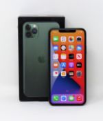 A pre-owned iPhone 11 Pro Max (Global/A2218) 256GB in Midnight Green (iCloud activation clear. Batte