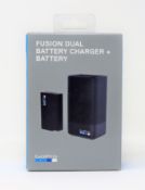 Two boxed as new GoPro Fusion Dual Battery Charger + Battery Packs (P/N: ASDBC-001) (Boxes sealed).