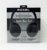 A boxed as new pair of Roxel HD-NC60 Foldable Active Noise Cancelling Over Ear Headphones in Black (