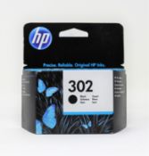 A large quantity of boxed as new HP 302 Black Ink Cartridges (P/N: F6U66AE) (UBD: March 2023) (Aprox