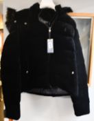A women's as new Polo Ralph Lauren zip-up velvet puffer jacket (XL).