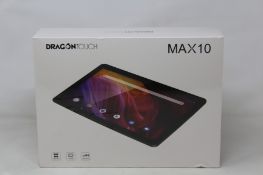 A boxed as new DragonTouch Max10 android tablet.