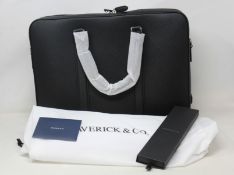 A boxed as new Maverick & Co Manhattan briefcase in Black.