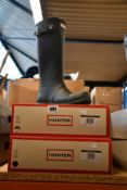 Two pairs of men's as new Original Hunter Tall Boots in Dark Olive (UK 7).