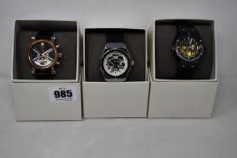 Three men's as new Vault automatic watches.