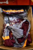 A quantity of as new Ravensport Batley Bulldogs hooded training tops (Assorted sizes S-3XL ,