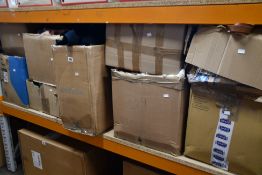 Nine boxes of assorted pre-owned clothing and related items.