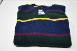 An as new Polo Ralph Lauren multi-stripe knitted crew-neck jumper (XXL).