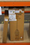 A boxed as new West Elm faceted brass drink table (SKU: 8027409) and a boxed as new West Elm large