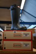 Two pairs of men's as new Original Hunter Tall Boots in Dark Olive (UK 8).