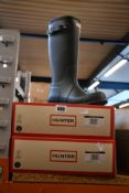 Two pairs of men's as new Original Hunter Tall Boots in Dark Olive (UK 8).