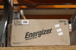 Twelve boxes of twelve Energizer Industrial C LR14 Batteries.