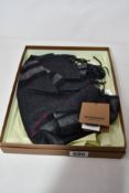 An as new Burberry giant check cashmere scarf in charcoal.