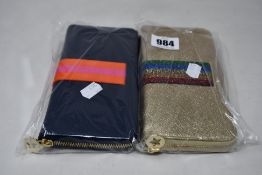Two as new Meg & Bee London Major Money Kit purses (RRP £95 each).