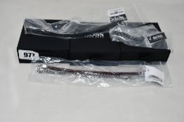 Three gents assorted as new Hugo Boss bracelets; brown leather bracelet 1580149M (RRP £69), chain