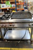 A pre-owned Angelo Po commercial gas grill and burners.