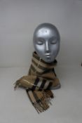 An as new Burberry sequined check cashmere scarf (Article 8050535 - RRP £484).