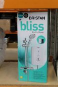A boxed as new Bristan Bliss 10.5kW electric shower in Black.