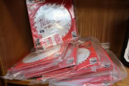 A quantity of as new Milwaukee circular saw blades (Approximately 25).