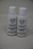 A box of as new Crystal Clear Skincare microdermabrasion crystals (52 bottles per box, 85g