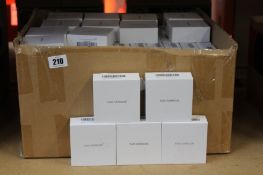 A box of two in-ear earbuds in charging cases (Approximately 110 items).