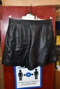 A pair of as new Red Valentino lamb leather shorts with decorative trim (EU 40 - RRP £299).