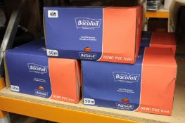 Five boxes of 20 Bacofoil PVC free cling film 50m per roll.
