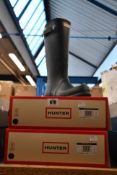 Two pairs of men's as new Original Hunter Tall Boots in Dark Olive (UK 8).